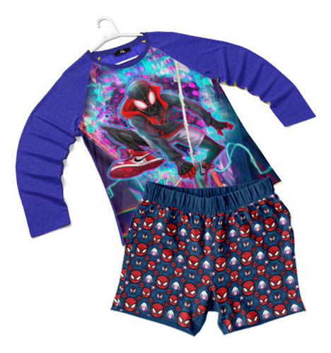 Traje De Baño Para Niños Miles Spider Man Short Y Playera