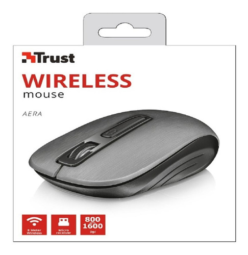 Mouse Inalambrico Usb Trust Aera Metalizado Gris-negro