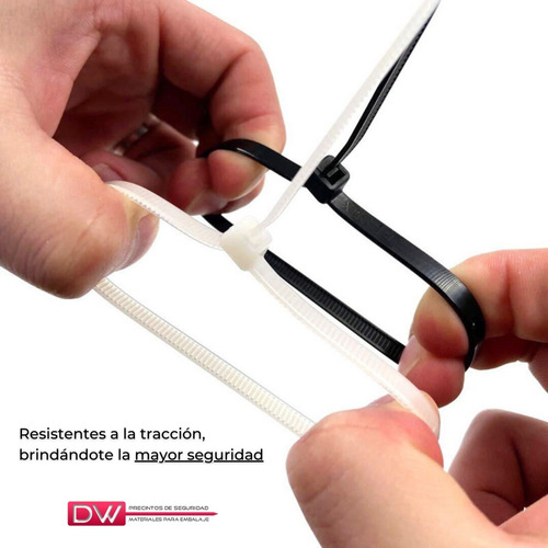 Imagen 2 de 10 de Precinto Prensacable Plástic Nylon 4,8mmx40cm X1000un Oferta