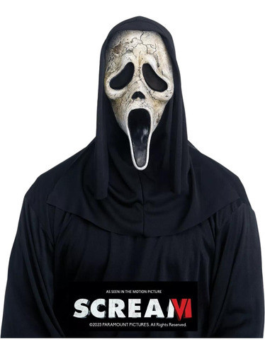 Mascara Ghost Face 6 Aged Scream Original Halloween Licencia