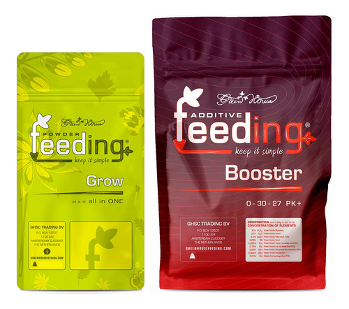 Fertilizante Powder Feeding Grow 125grs Con Pk Booster 1kg
