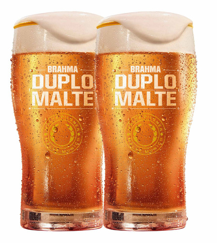 2 Copos Para Cerveja Brahma Duplo Malte 425ml Oficial Ambev
