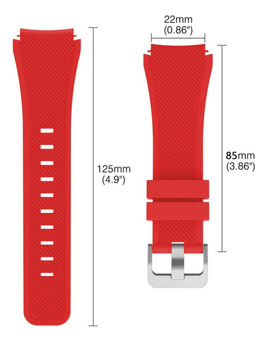 Correa 22mm Deportiva Texturizada Para Binden Era Hit Rojo 2.2 Cm