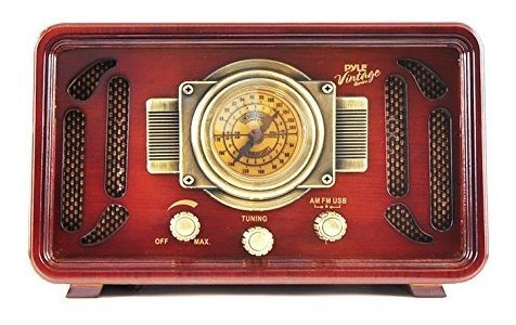 Imagen 3 de 6 de Pyle Parlante Retro Bluetooth Usb Dd Aux Rca Mp3 Am/fm