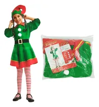 Comprar Disfraz Duende Navideño Elfo Posadas Ayudante De Santa Niños