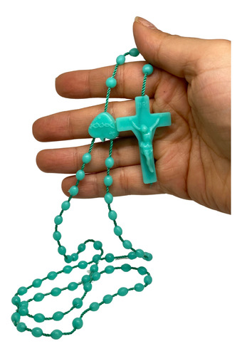 24 Rosarios Catolico Color Acua Azul Verde Recuerdo Religios