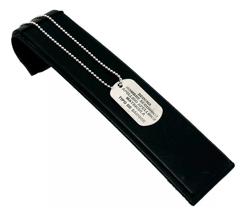 Dije Y Cadena Placa Militar Doble Plata Ley 0.925 Plateado