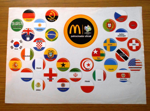 Hoja De Stickers De Mc Donalds Para Mundial Alemania 2006