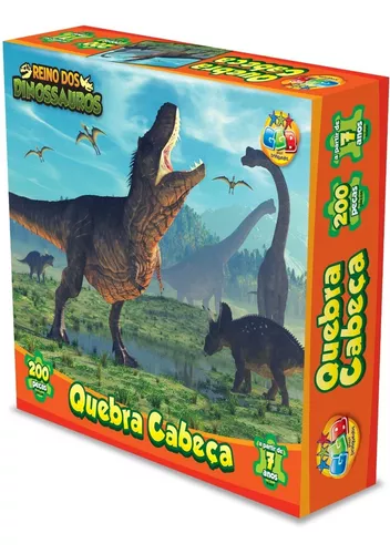 Jogo Quebra Cabeca 200 Peças Reino Dos Dinossauros Puzzle