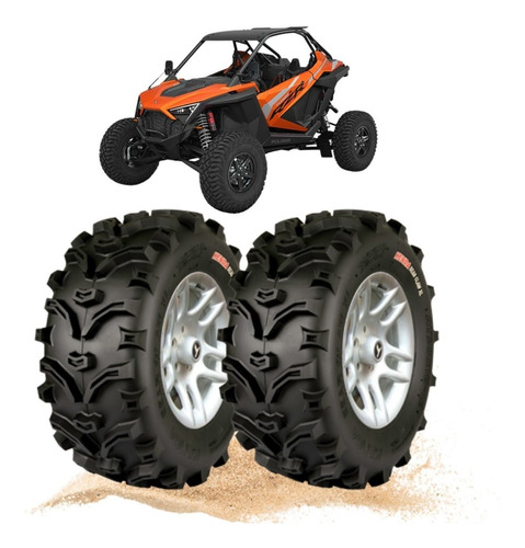 Par Pneu 25x10-12 Traseiro Kenda Quadriciclo Can Am Polaris
