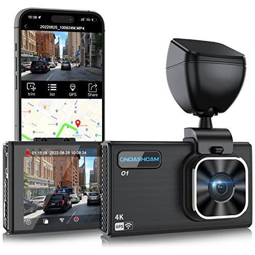 Dashcam O1 4k Wifi Y Gps Integrados, Cámara De Tablero...