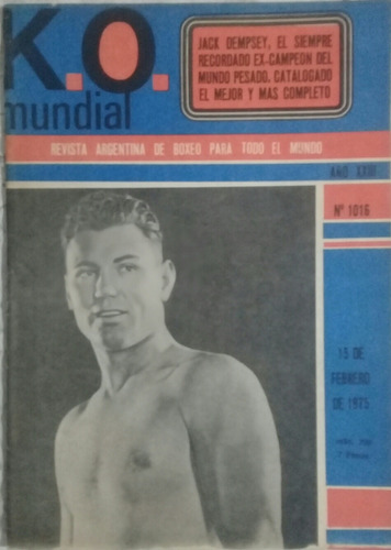 Revista Ko Mundial 1016 Jack Dempsey, Lamina Gene Tunney