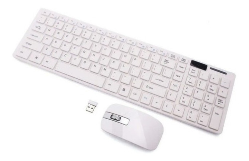 Kit Teclado E Mouse Wireless Sem Fio Ultra Slim 2.4 Ghz K-06 Cor do teclado Branco