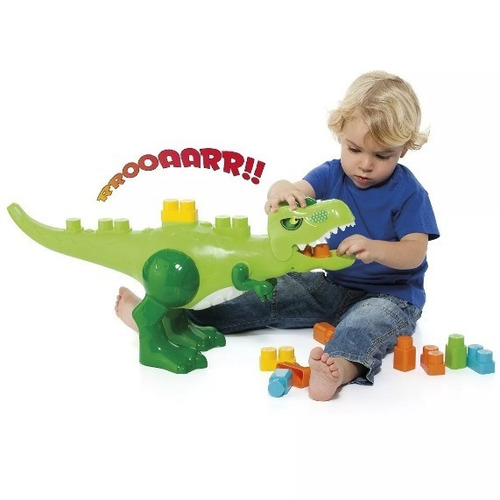 Brinquedo Educativo Babyland Dino Blocos De Montar Com Som