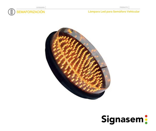 Imagen 1 de 4 de Lámpara Led Para Semaforo Tipo Vehicular Color Ámbar 30cm
