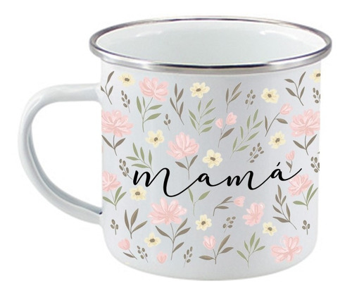 Taza Jarro Enlozado Día De La Madre Flores