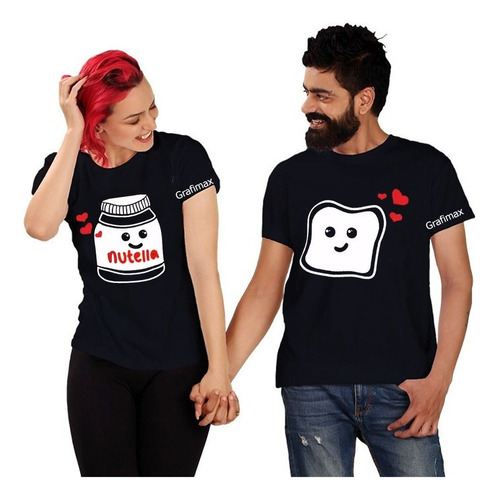  Polera Pareja Novios Duos  Pololos Nutella Grafimax