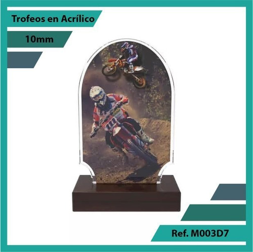 Trofeos En Acrilico De Motocross Ref. M003d7