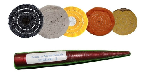 Kit Polimento 5 Rodas + 1 Ponta Para Esmeril Esquerda 6pçs