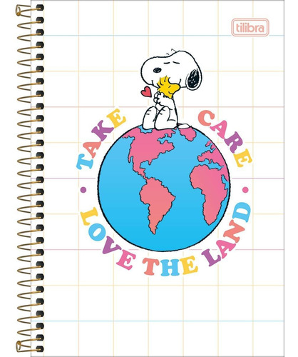 Caderno Espiral Snoopy Land Capa Dura 1 Matéria 80 Folhas