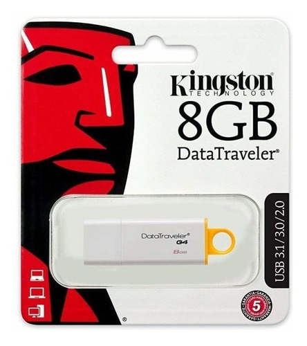 Pen Drive Kingston 8gb Usb 3.0 Dtig4 Blanco