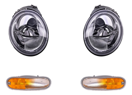 Cuartos + Faros 4 Piezas Depo P/ Volkswagen Beetle 1998-2005