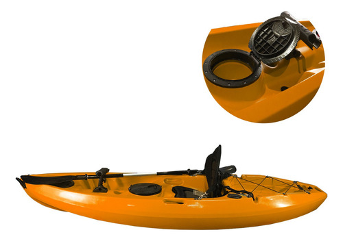 Kayak 2.4m Con Remo Para Principiantes Mar Laguna Lago Color Naranja