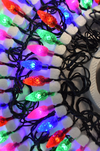 Serie Led 100 Focos Multicolor Decoración Cable Verde
