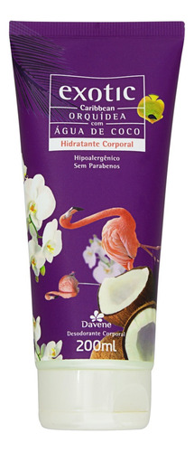  Desodorante Davene Exotic Sem parabenos en tubo 200mL caribbean orquídea com água de coco