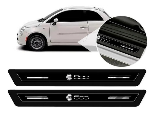 Soleira Porta Platinum Fiat 500 2012 2013 2014 2015 - Preto