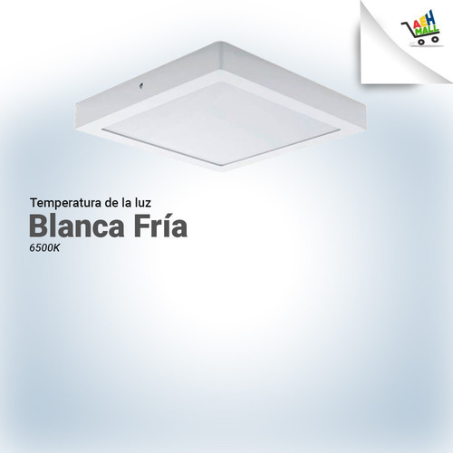 Panel Plafon Led 18w Aplicar Cuadrado 22x22cm