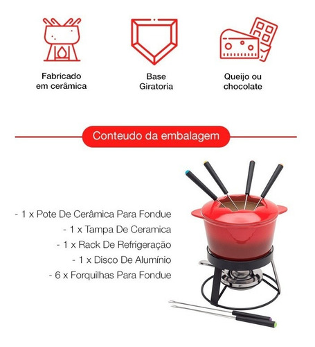 Imagem 5 de 8 de Conjunto De Fondue Em Inox 10 Peças Com Base Giratória Loi