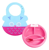 Comprar Set De Alimentación Babero Con Plato Termico Para Bebé