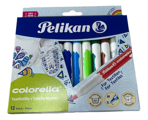 Marcador Para Tela Pelikan Colorella Textil X 12 Colores