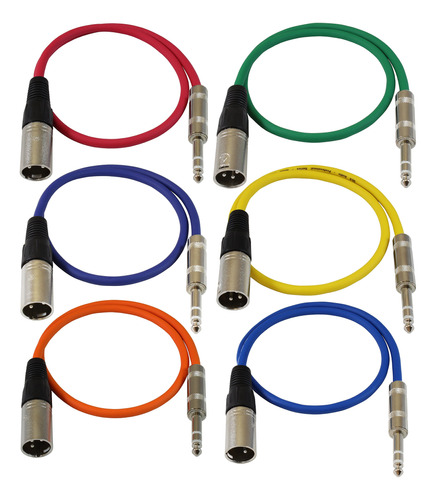 Gls Audio Cables De Conexion De 2 Pies  Xlr Macho A 1/4 Pul