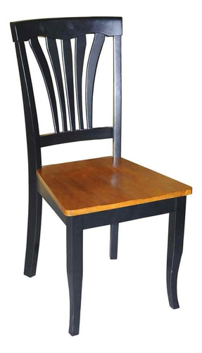 East West Furniture Avc-blk-w - Juego De 2 Sillas De Asiento