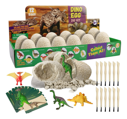 12 Pzs Huevos De Dinosaurio, Set De Dinosaurios Con