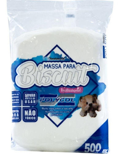Massa De Biscuit Super Branco Polycol 500g*uso Profissional