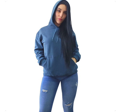 Buzo Canguro Algodón Frizado De Mujer Talle Grande Mc