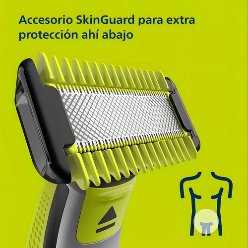 Kit de corpo Philips Oneblade 3 substituível Blades Plus, cor verde limão