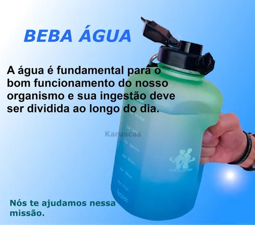 Botella de agua Galão Squeeze Academia Escola de 2 litros, antifugas, color  verde claro