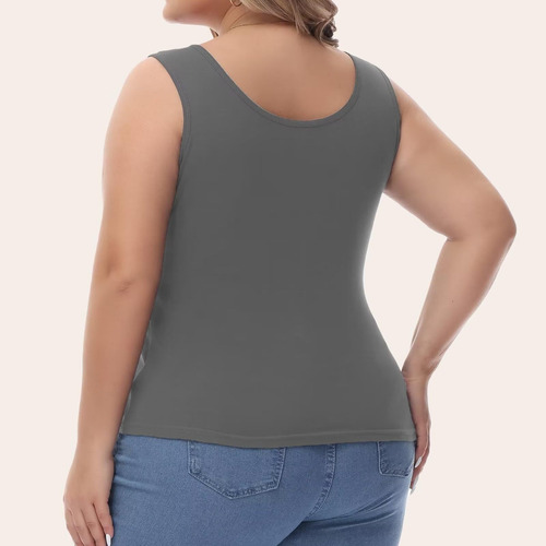 Playera Sin Mangas De Algodón Para Mujer, Talla Grande,
