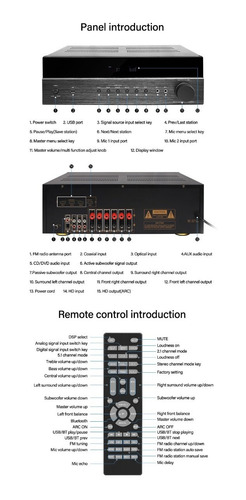 Imagen 7 de 10 de Hypersound Av-6188 Amplificador Receiver 5.2 Home-theater