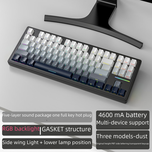 Luz Rgb Gravada Na Lateral Do Attack Shark M87 Com Fio Hot P