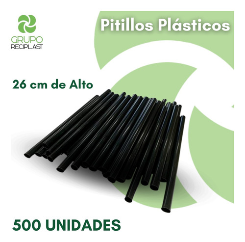 Pitillos Negros O Transparentes. 26 Cm / 500 Unidades 