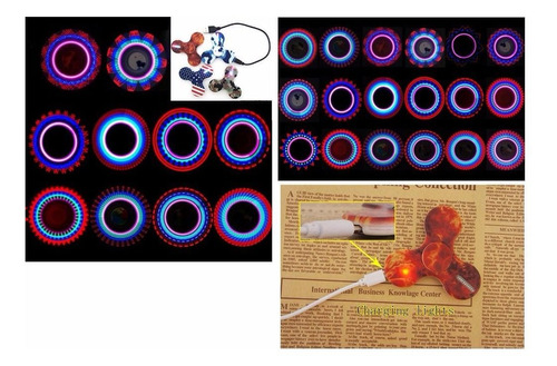 Spiner Fidget Spinner Recargable Luz-luces - Color Rojo