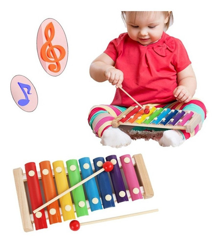 Xilofono Infantil Madera Didactico 8 Notas Montessori