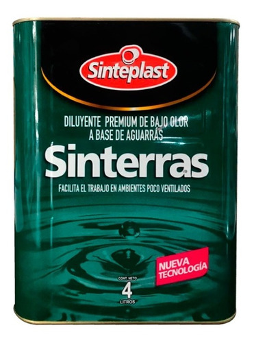 Sinterras Aguarrás Sinteplast | Bajo Olor | 4lt