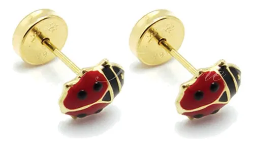 Abridores Oro Bebe Aro 18k Vaquita San Antonio 4mm Li-3011