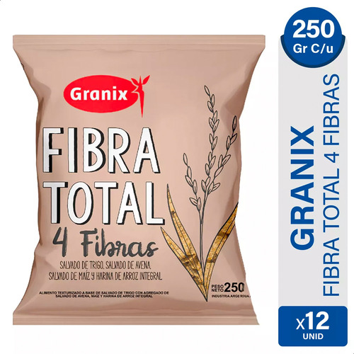 Cereal Fibra Total 4 Fibras Granix - Pack X12 Unidades